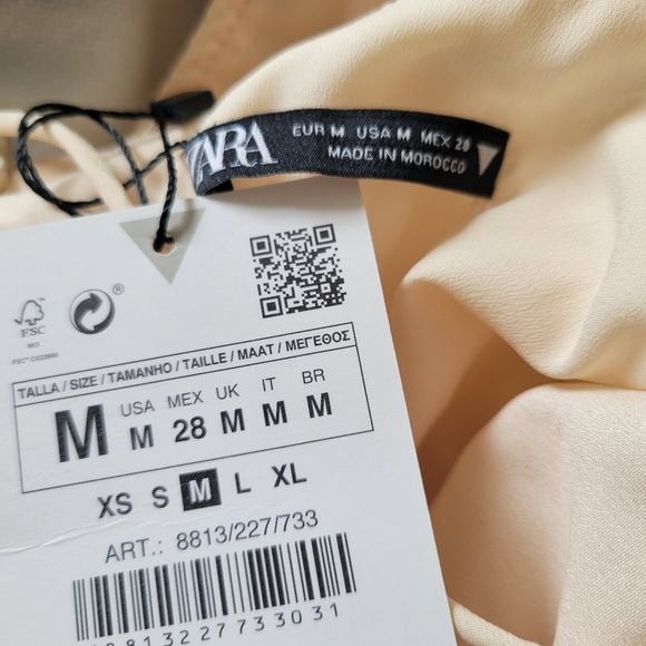 Zara NWT Flower Sequin Bodysuit Cream Size M - Picture 6 of 6